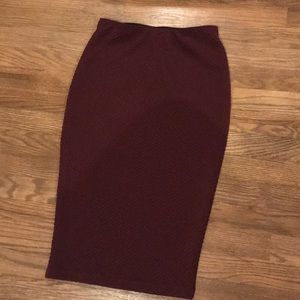 Burgundy pencil skirt